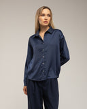 Blusa con seda con botones de piedras - Tantra Spain