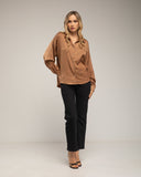 Blusa con seda con botones de piedras - Tantra Spain