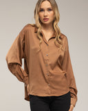 Blusa con seda con botones de piedras - Tantra Spain