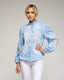 Blusa de cuello mao, con bordados y encaje en la parte frontal y mangas - Tantra Spain