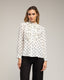 Blusa de lunares con volantes en el pecho. (BLANCA) - Tantra Spain