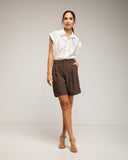 Blusa de manga corta con tiras bordadas - Tantra Spain