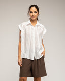 Blusa de manga corta con tiras bordadas - Tantra Spain