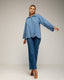 Blusa ovesize con bordados en las mangas y en la parte inferior, mangas acampanadas. - Tantra Spain