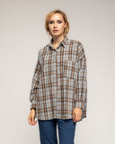 Camisa de cuadros con bolsillos y cierre de botones - Tantra Spain