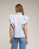 Camisa de rayas con mangas abullonadas. (BLUE) - Tantra Spain