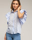 Camisa de rayas con mangas abullonadas. (BLUE) - Tantra Spain