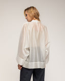 Camisa oversize con cierre japones, cuello mao y detalle de tiras - Tantra Spain