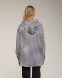 Camisa oversize de vichy con capucha y bolsillo. - Tantra Spain