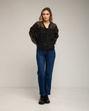 Camisa semitransparente con lunares de lurex y corte en el pecho - Tantra Spain