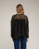 Camisa semitransparente con lunares de lurex y corte en el pecho - Tantra Spain