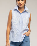 Camisa sin mangas con bordados en el frontal - Tantra Spain