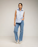 Camisa sin mangas con bordados en el frontal - Tantra Spain