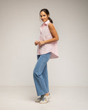 Camisa sin mangas con bordados en el frontal (ROSA) - Tantra Spain