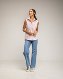Camisa sin mangas con bordados en el frontal (ROSA) - Tantra Spain
