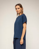 camiseta con detalle bordado en los hombros (Navy) - Tantra Spain