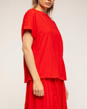 camiseta con detalle bordado en los hombros (Red) - Tantra Spain