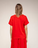 camiseta con detalle bordado en los hombros (Red) - Tantra Spain