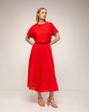 camiseta con detalle bordado en los hombros (Red) - Tantra Spain