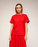 camiseta con detalle bordado en los hombros (Red) - Tantra Spain