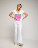 Camiseta con texto "amore mio " pintado y abalorios. - Tantra Spain