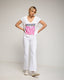 Camiseta con texto "amore mio " pintado y abalorios. - Tantra Spain