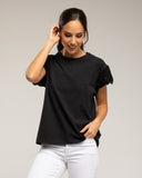Camiseta de manga corta con detalle de crochet (BLACK) - Tantra Spain