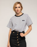 Camiseta de rayas gruesas con pequeño parche - Tantra Spain