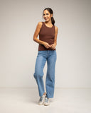 Camiseta de tirantes con alas de strass en la espalda (BROWN) - Tantra Spain