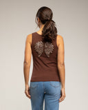 Camiseta de tirantes con alas de strass en la espalda (BROWN) - Tantra Spain
