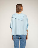 camiseta manga murcielago cuello barco con vuelta (Blue) - Tantra Spain