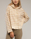 Camiseta tipo sudadera amplia de rayas con capucha, apertura en los costados. - Tantra Spain