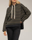 Camiseta tipo sudadera amplia de rayas con capucha, apertura en los costados. - Tantra Spain