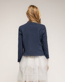 Chaqueta con cuello mao y doble botonadura, y bolsillos con solapa - Tantra Spain