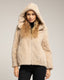 Chaqueta de pelo sintetico con capucha. Beige. - Tantra Spain