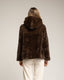 Chaqueta de pelo sintetico con capucha. Brown. - Tantra Spain
