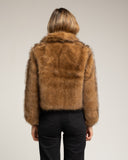Chaqueta de pelo sintético con cuell. Camel. - Tantra Spain