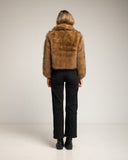 Chaqueta de pelo sintético con cuell. Camel. - Tantra Spain