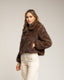 Chaqueta de pelo sintético con cuello. Brown. - Tantra Spain