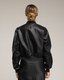 Chaqueta de polipiel tipo bomber con bolsilos laterales - Tantra Spain