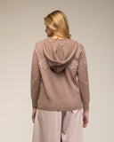 Chaqueta de punto con cremallera y bolsillos, capucha y dibujo de copo de nieve - Tantra Spain
