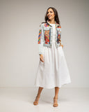 Chaqueta denim con dibujo africano bordado y lentejuelas - Tantra Spain