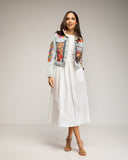 Chaqueta denim con dibujo africano bordado y lentejuelas - Tantra Spain