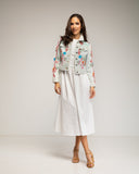 Chaqueta denim con dibujo marino bordado y lentejuelas - Tantra Spain