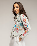 Chaqueta denim con dibujo marino bordado y lentejuelas - Tantra Spain