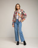 Chaqueta estampada de brocado con cintura fruncida - Tantra Spain