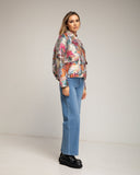 Chaqueta estampada de brocado con cintura fruncida - Tantra Spain