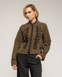 Chaqueta tipo militar con cordon, ribete y botones dorados - Tantra Spain