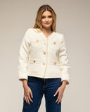 Chaqueta tipo tweed con 4 bolsillos frontales y botones dorados - Tantra Spain