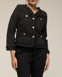 Chaqueta tipo tweed con 4 bolsillos frontales y botones dorados - Tantra Spain